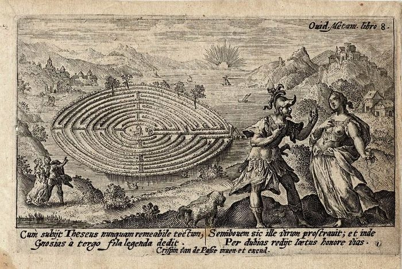 Рис. 2. Crispijn van de Passe. Theseus and Ariadne and the Minotaur labyrinth (1602-1607)